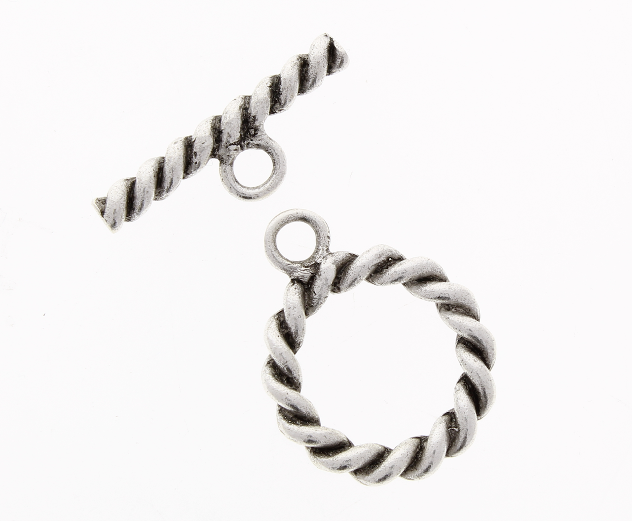 25mm Twisted Rope Classic Silver Toggle Clasp ea