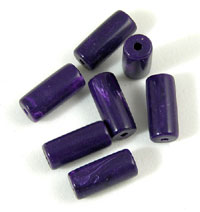 14x6mm Faux Purple Lucite Tube Beads, 12in str