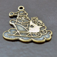 22x20mm Ant. Gold Christmas Sleigh Charm, pk/6
