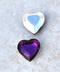 11x10mm Faceted Acrylic Stone Hearts, Purple, pk/12