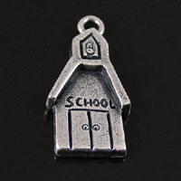 25x13mm Classic Silver Finish Schoolhouse Charm, pk/6
