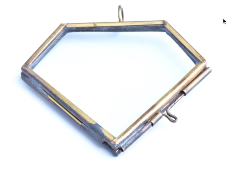 Diamond Locket Pendant, Vintage Brass Finish , pack of 6