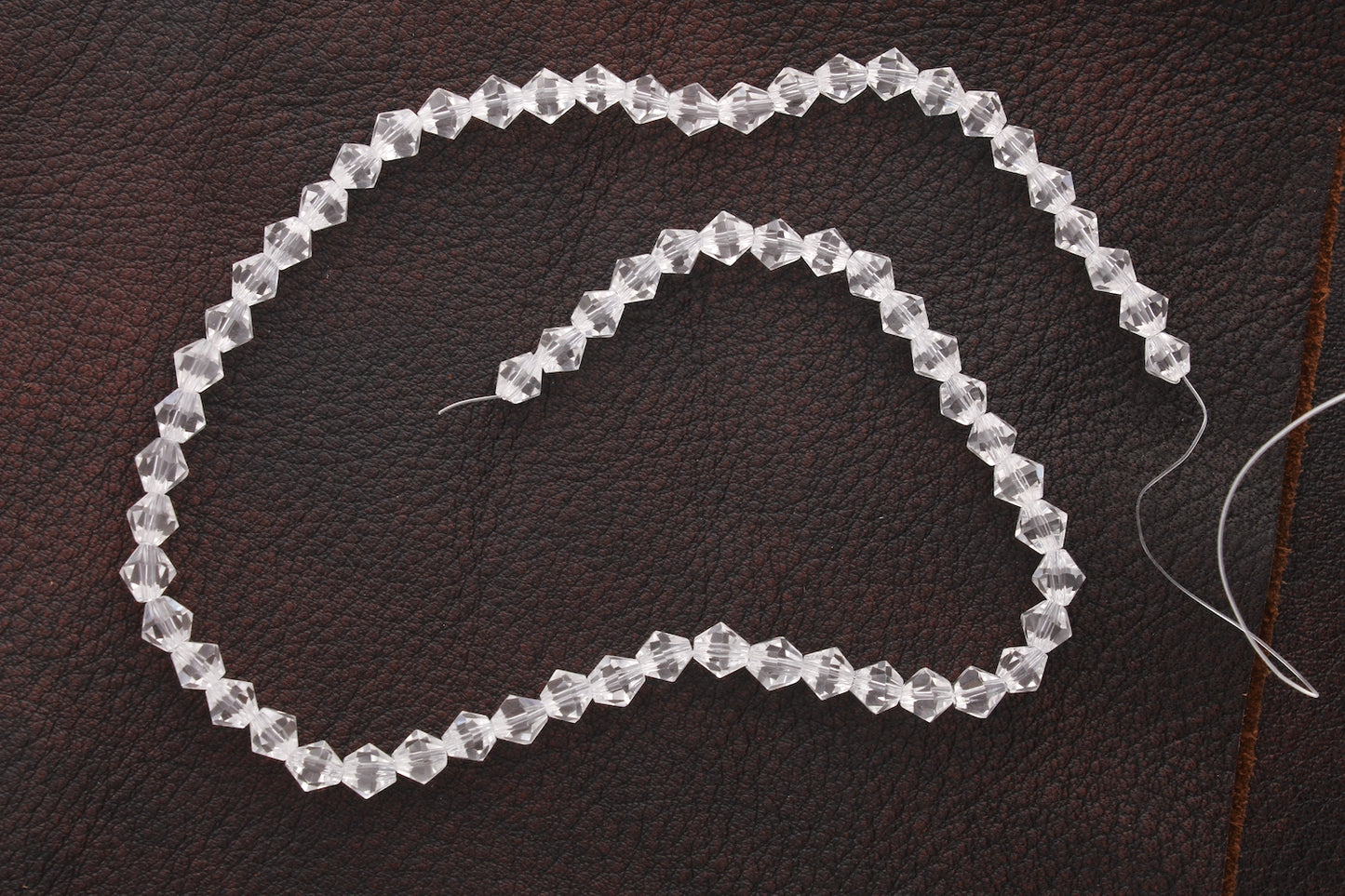 4mm Clear Faceted Bicone Fire-n-Ice Crystal Beads, 16" Strand