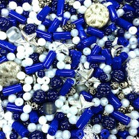 Blue Winter Wonderful Bead Mix Grab Bag, 1/4 pound