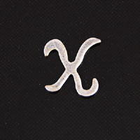 11x9mm Letter <B>X</B> Classic Silver Metal Stamping, pk/6