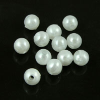 6mm Pearl Beads, Lucite,  Dozen