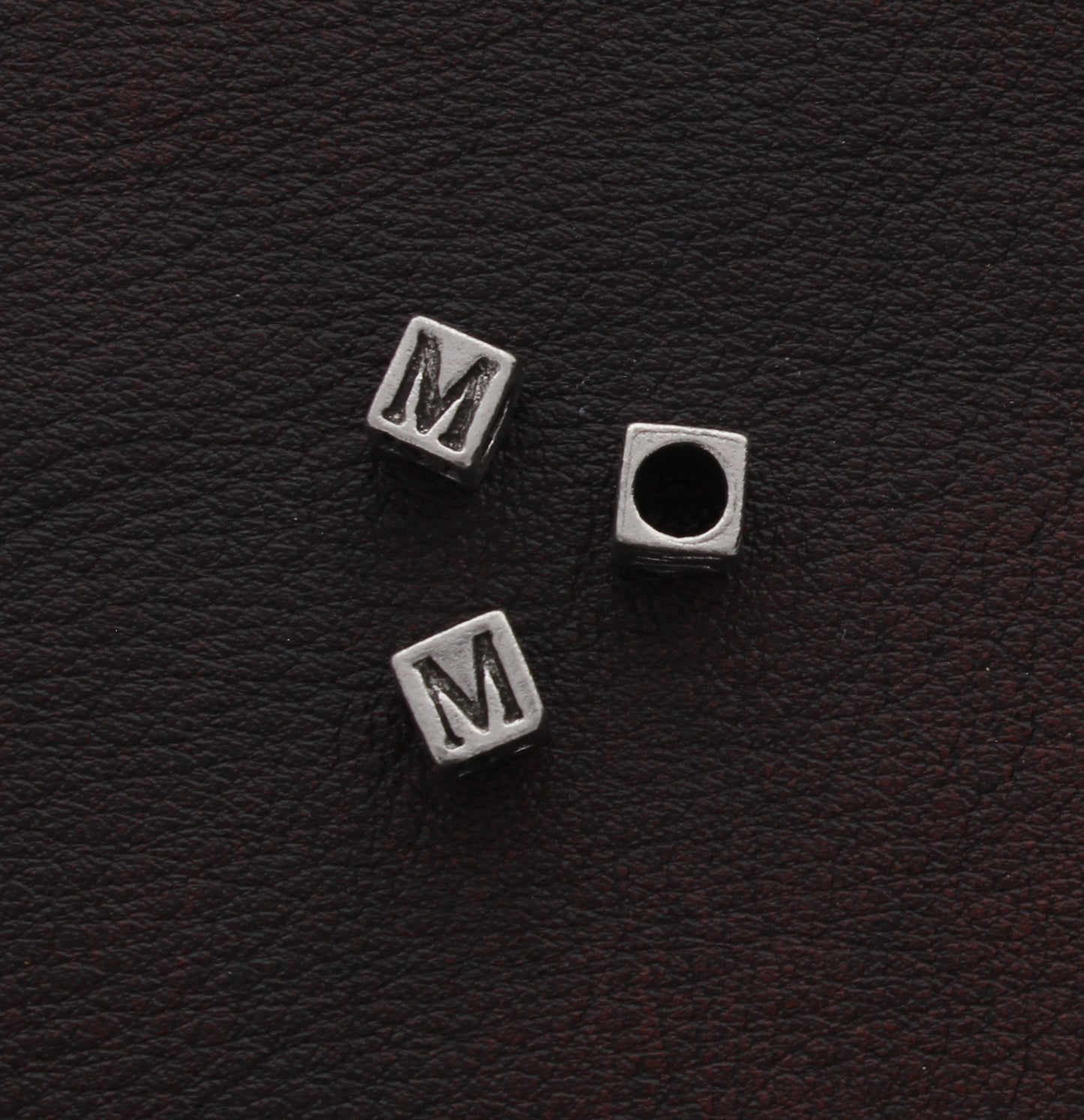 8mm Cast Metal Alphabet Bead, M, pack of 12 08830/M