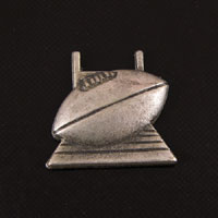 18mm FOOTBALL GOALpost stamping, antique silver, pack of 6