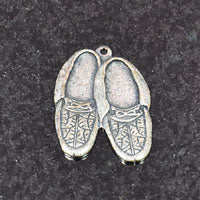 19x21mm Moccasins Shoe Charm, Classic Silver, pack of 6