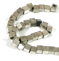 7mm Blank Cubed Spacer Beads, Silvertone, 12in strand