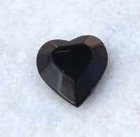 11x10mm Faceted Acrylic Stone Hearts, Black Onyx, pk/12