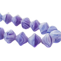 9mm Blue Translucent Frost Glass Nugget Beads, Strand