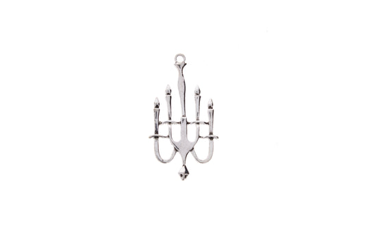 Chandelier Candelabra Charm, Antique Silver, Pack of 12 (05033AS)