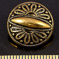 26mm Round Vintage Button, Antiqued Gold, ea