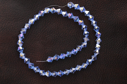 8mm Faceted Bi-cone Fire-n-Ice Crystal Beads, 16" Strand (07226.32)