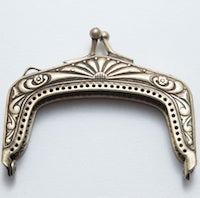 Vintage Box Purse Clasp, Antique Bronze, 1 each