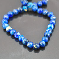 10mm Faux Lapis Blue Lucite Beads, 12 inch strand