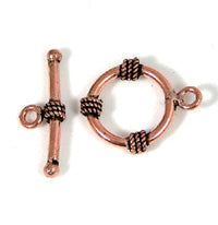 Copper 4-Wrapped Style Toggle Clasp, pk/2