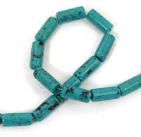 18x8mm Faux Turquoise Lucite Tube Beads, 12in strand