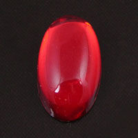 18x13mm Ruby Oval Flatback/Cabochon, Silver Backed Acrylic, each