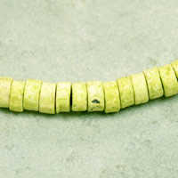 6x3mm Lime Clay Tube Beads, 7in strand