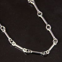 8.5mm Bar Link Chain(dog bone), Silver, sold/ft