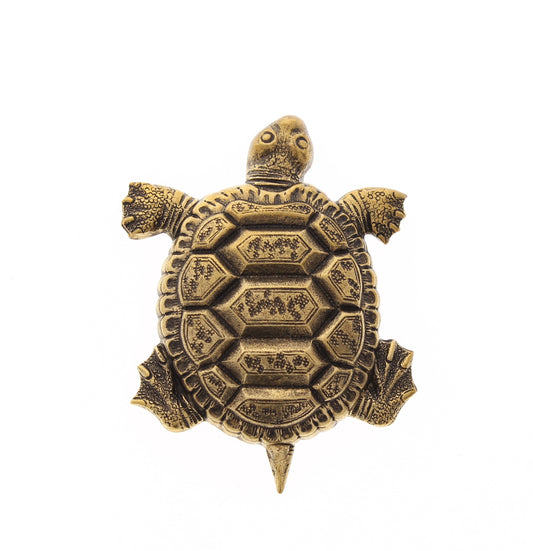 Turtle stamping, Antique Gold finish, pk/1