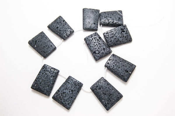 39x27mm Lava Rectangular Beads, 16" per strand