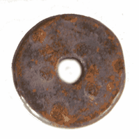 15mm Round Clay Disc Bead, Mottled Copper, pack of 12