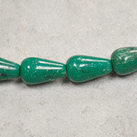 13mm Italian Malachite Green Lucite Tear Drop Beads, 12 inch strand