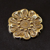 18mm Tudor Rose, Vintage Brass Cabochon, pack of 6