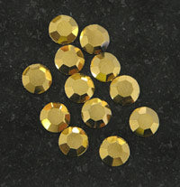 6mm Aurum(goldtone) Flatback, Preciosa Crystal, pk/12