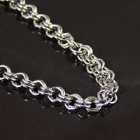 5mm Double Link Cable Chain, Silver, sold by the foot