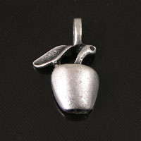18x12mm Apple Charm, Antique Silver, pk/6
