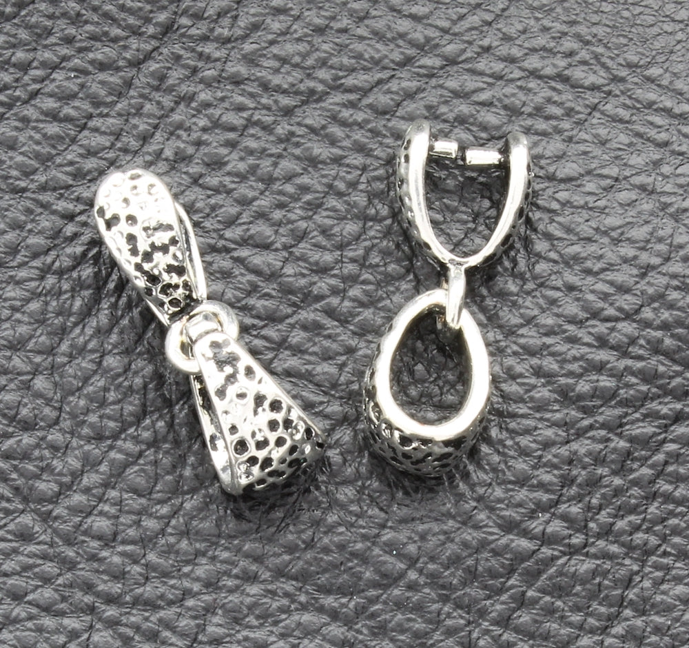 25mm Pendant Bail-16x5mm Pinch Bail w/Large Loop, Antiqued Silver Pk/4