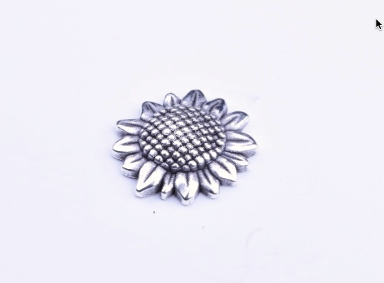 27mm Sunflower Antiqued Copper Flatback pkg/6