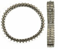 Spandex-like Expandable Watch Band with Loops, 3/8" wide, silver tone, 1 each