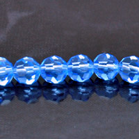 6mm Sapphire Round Faceted Fire-n-Ice Crystal Beads, strand