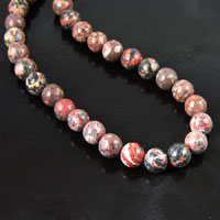 8mm Round Leopard Skin Jasper Beads, 16in strand