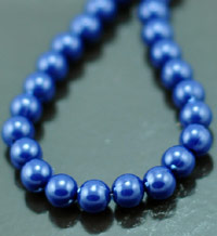 6mm Navy Blue Lucite Beads, 12in strand