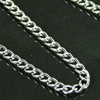 2mm Curb Chain, Silver sold/ft