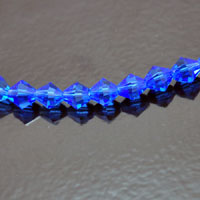 6mm Sapphire Faceted Bi-cone Fire-n-Ice Crystal 16in Stra