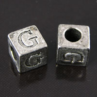 8mm Metal Cast Alphabet Bead G, pack of 12