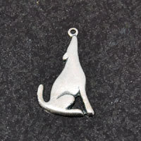 25x17mm Howling Coyote Charm, Classic Silver, pack of 6