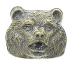 28mm Grizzly Kodiak Bear Charm, Antique Gold, each