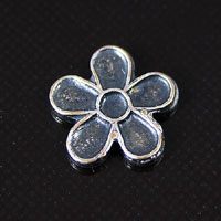 7mm Flower/Daisy Classic Silver Stamping, pk/6