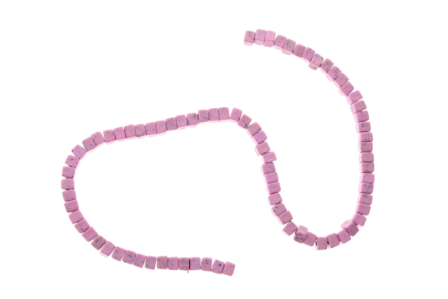 5x4mm Acrylic Cube Beads, Pink Howlite Color, Sold by Strand