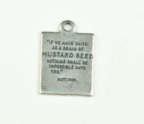 Mustard Seed Scripture charm 6 ea