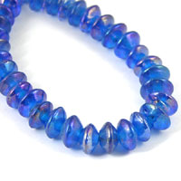 10mm Glass Saucer Beads, Capri Lapis Blue AB, strand