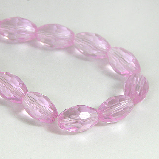 Oval Faceted Rose Crystal beads